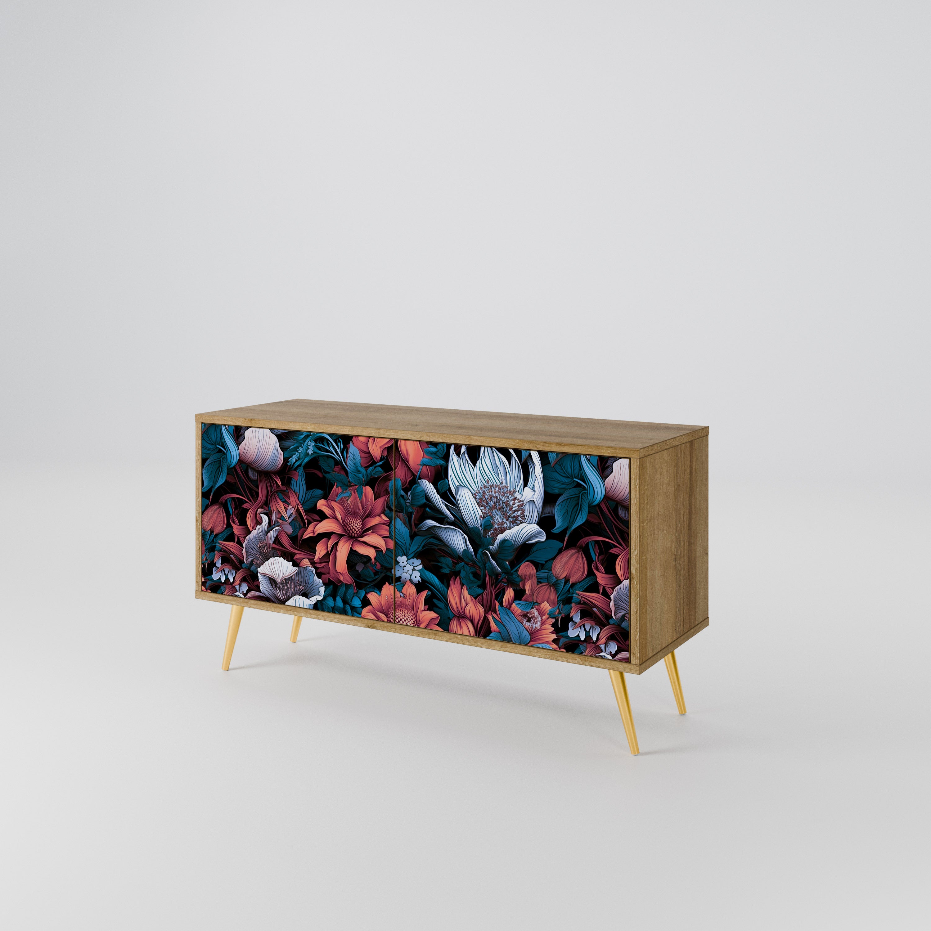 ETHEREAL BLOSSOMS Compact 2-Door TV Cabinet