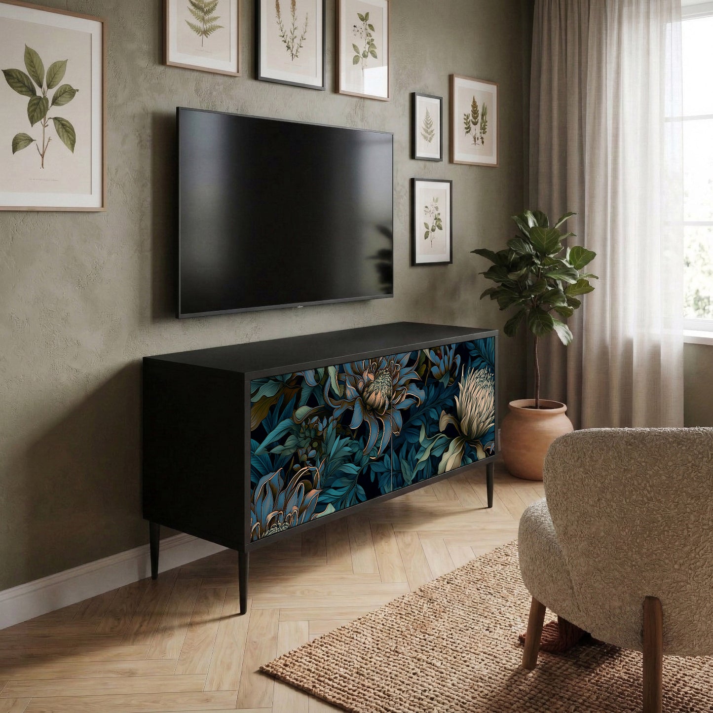 TWILIGHT BLOOM Kompaktní dvoudveřový TV stolek