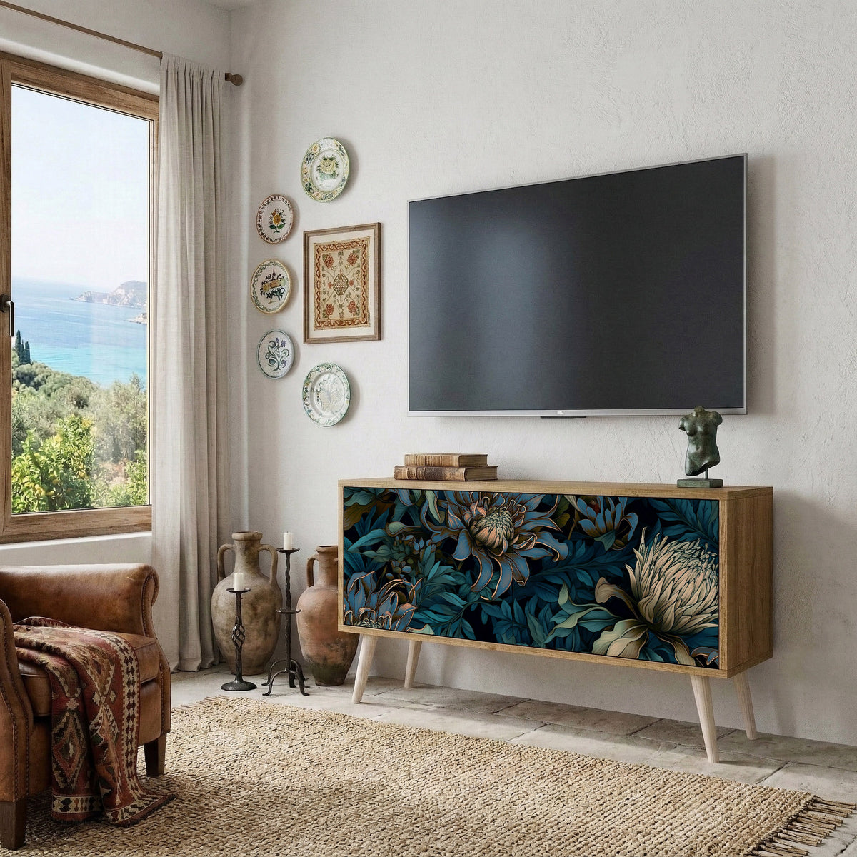 TWILIGHT BLOOM Kompaktní dvoudveřový TV stolek