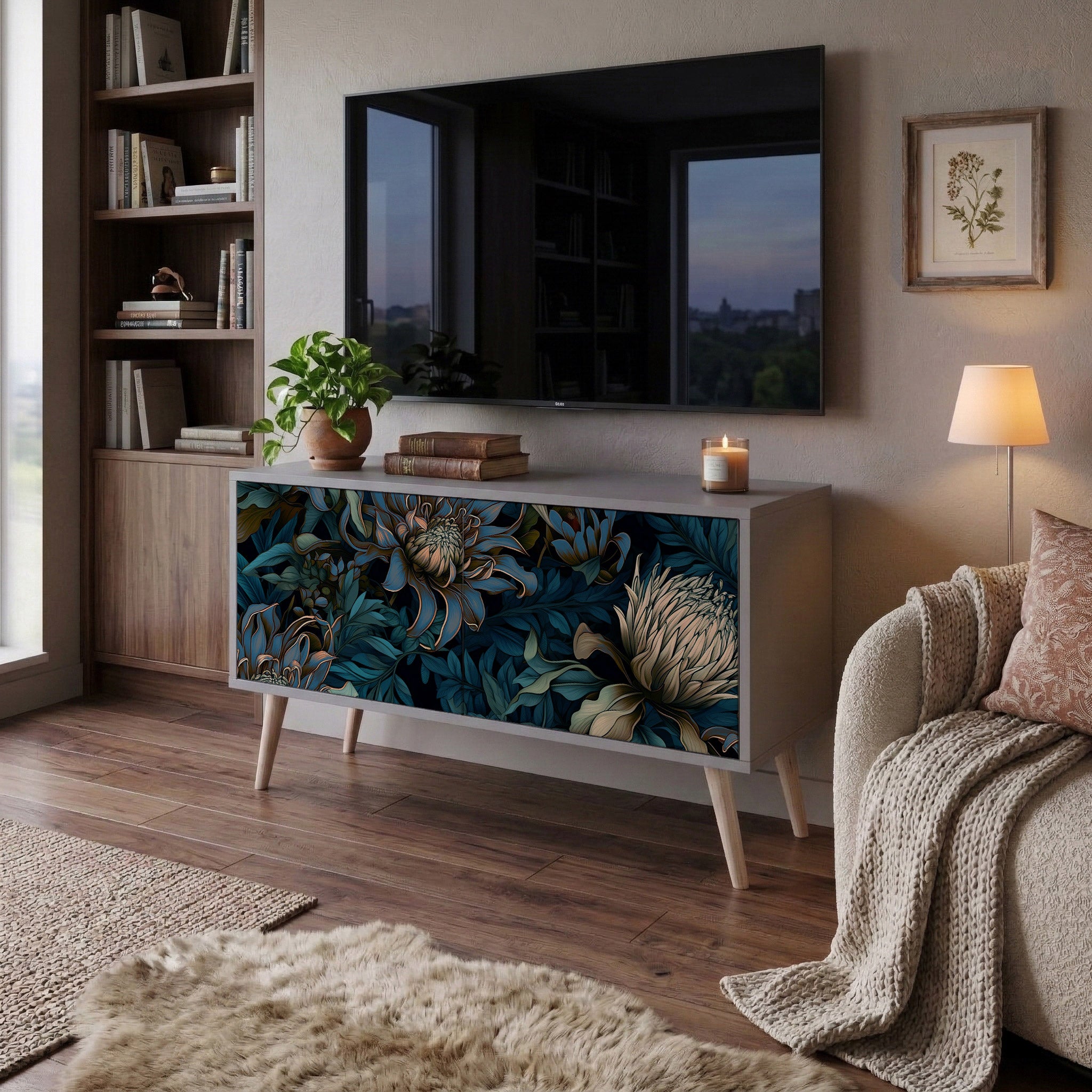 TWILIGHT BLOOM Kompaktní dvoudveřový TV stolek