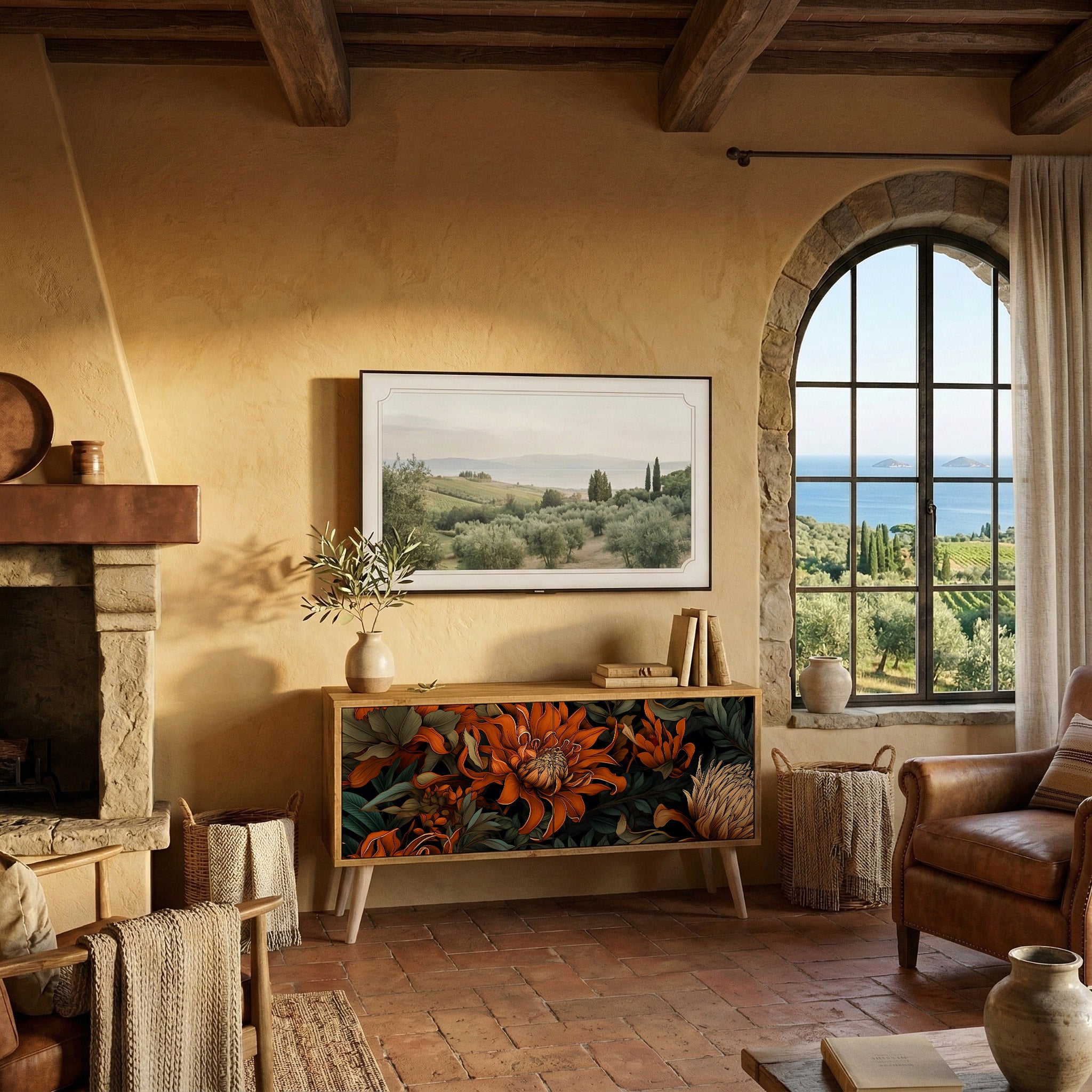 DAWN BLOOM Kompaktní dvoudveřový TV stolek