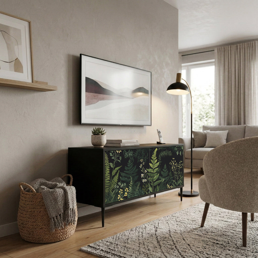 FERN FLOWERS Kompaktní dvoudveřový TV stolek