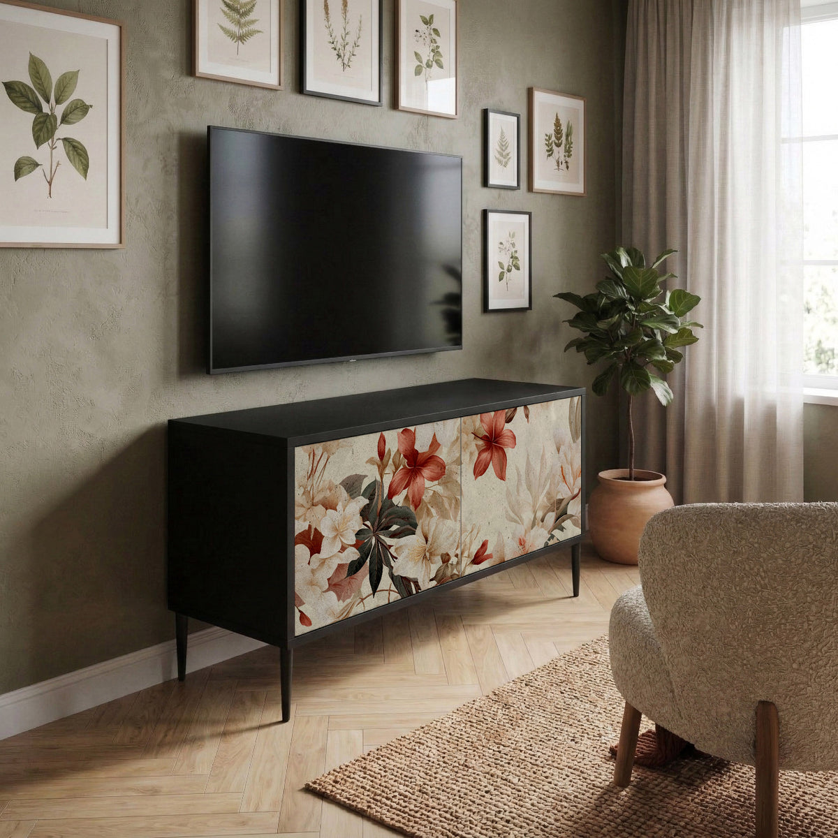 PETAL HARMONY Kompaktní dvoudveřový TV stolek