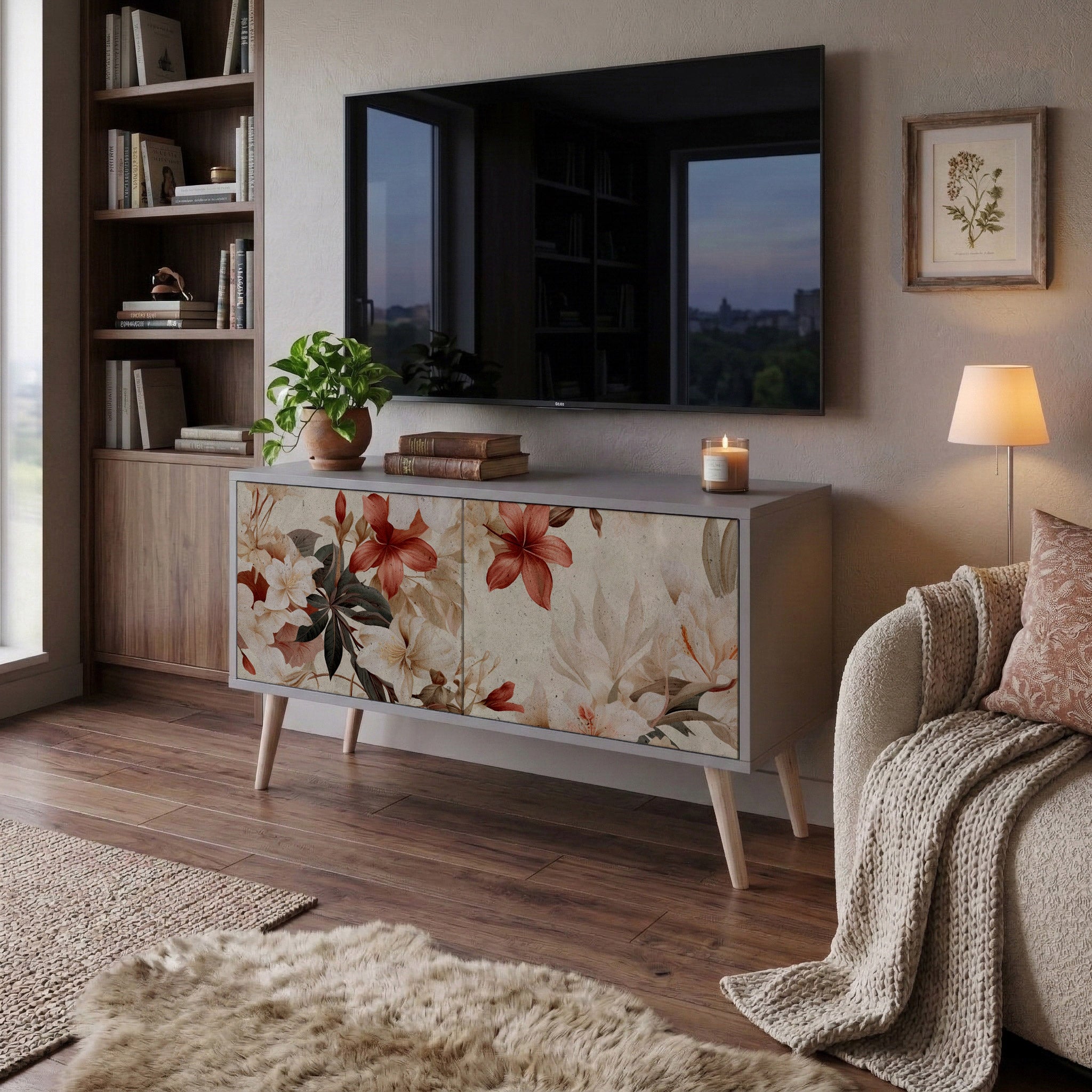 PETAL HARMONY Kompaktní dvoudveřový TV stolek