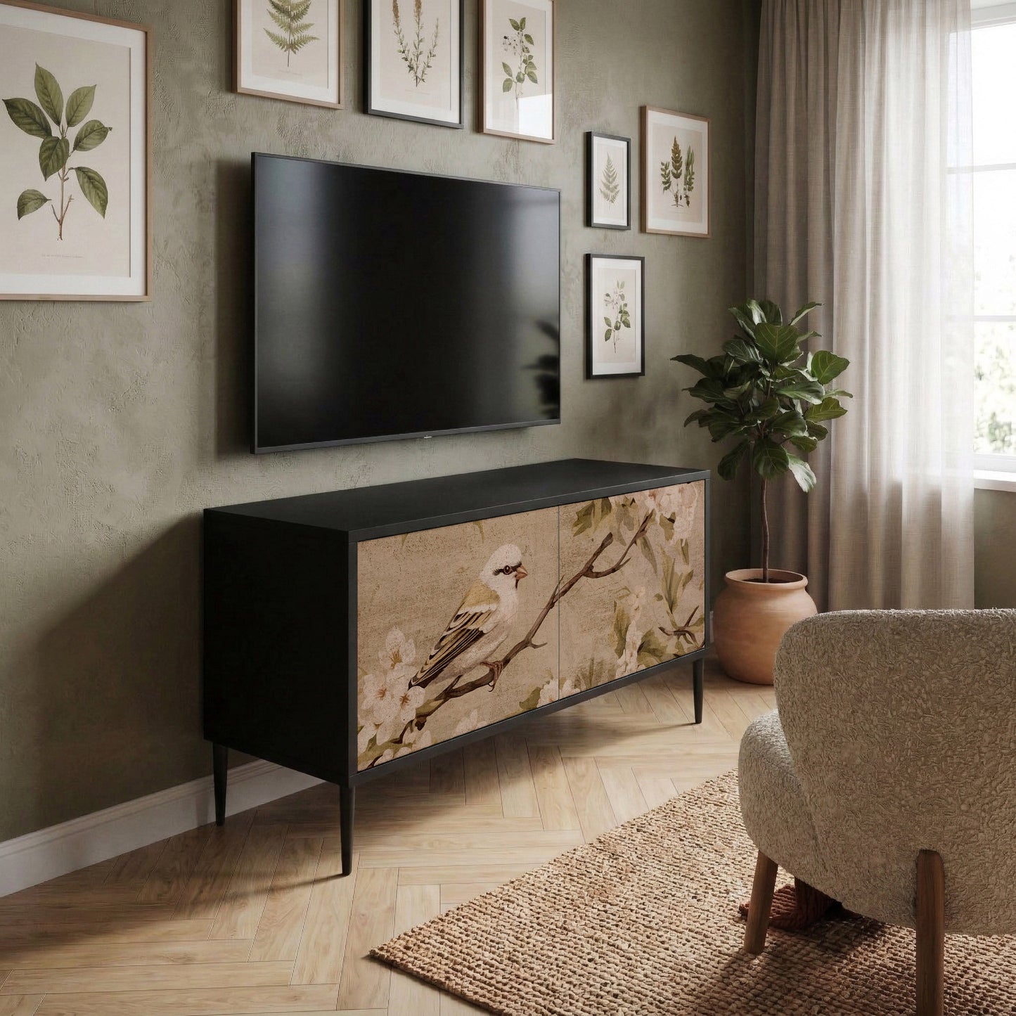 PETAL DISTINGUISH Kompaktní dvoudveřový TV stolek