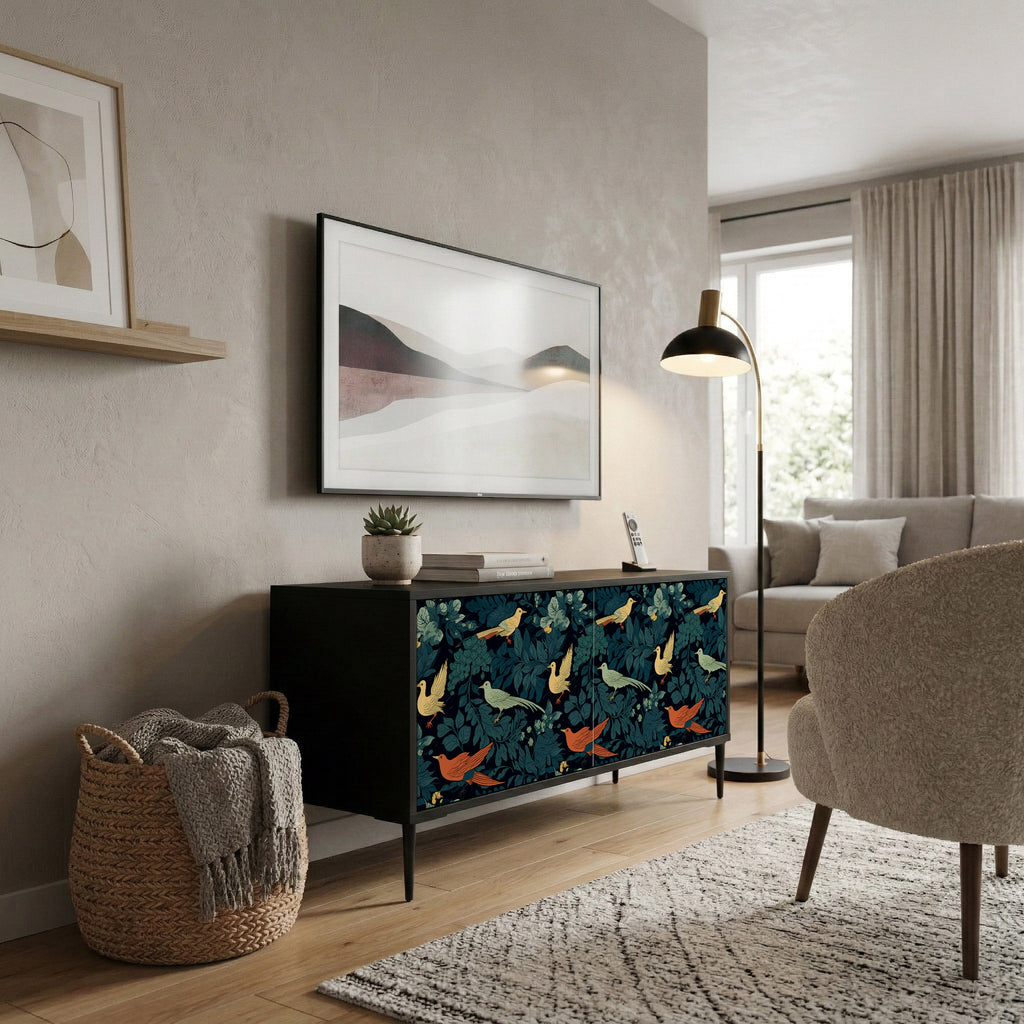 FOWL ORNAMENT Kompaktní dvoudveřový TV stolek