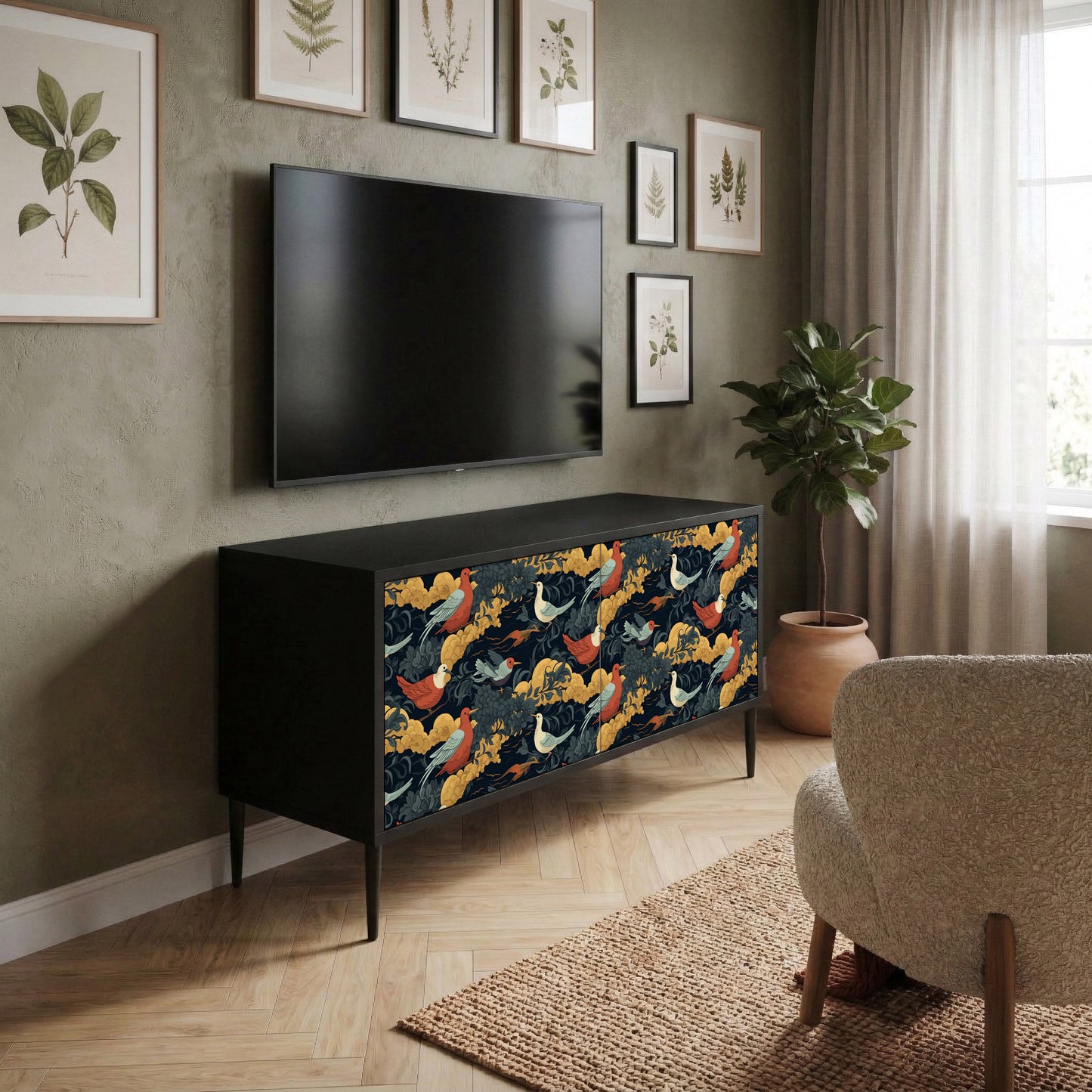 FOWLY DAZE Kompaktní dvoudveřový TV stolek