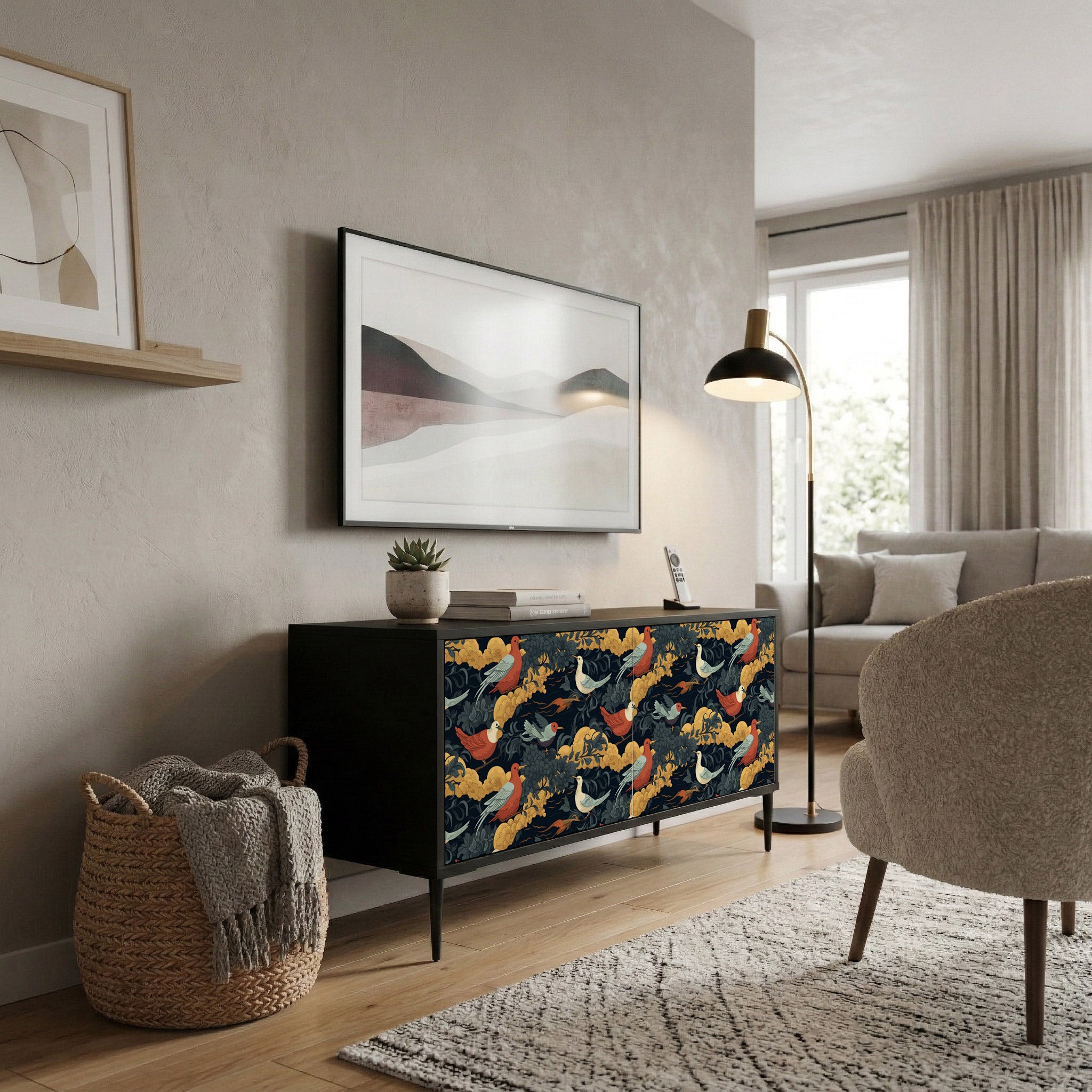 FOWLY DAZE Kompaktní dvoudveřový TV stolek