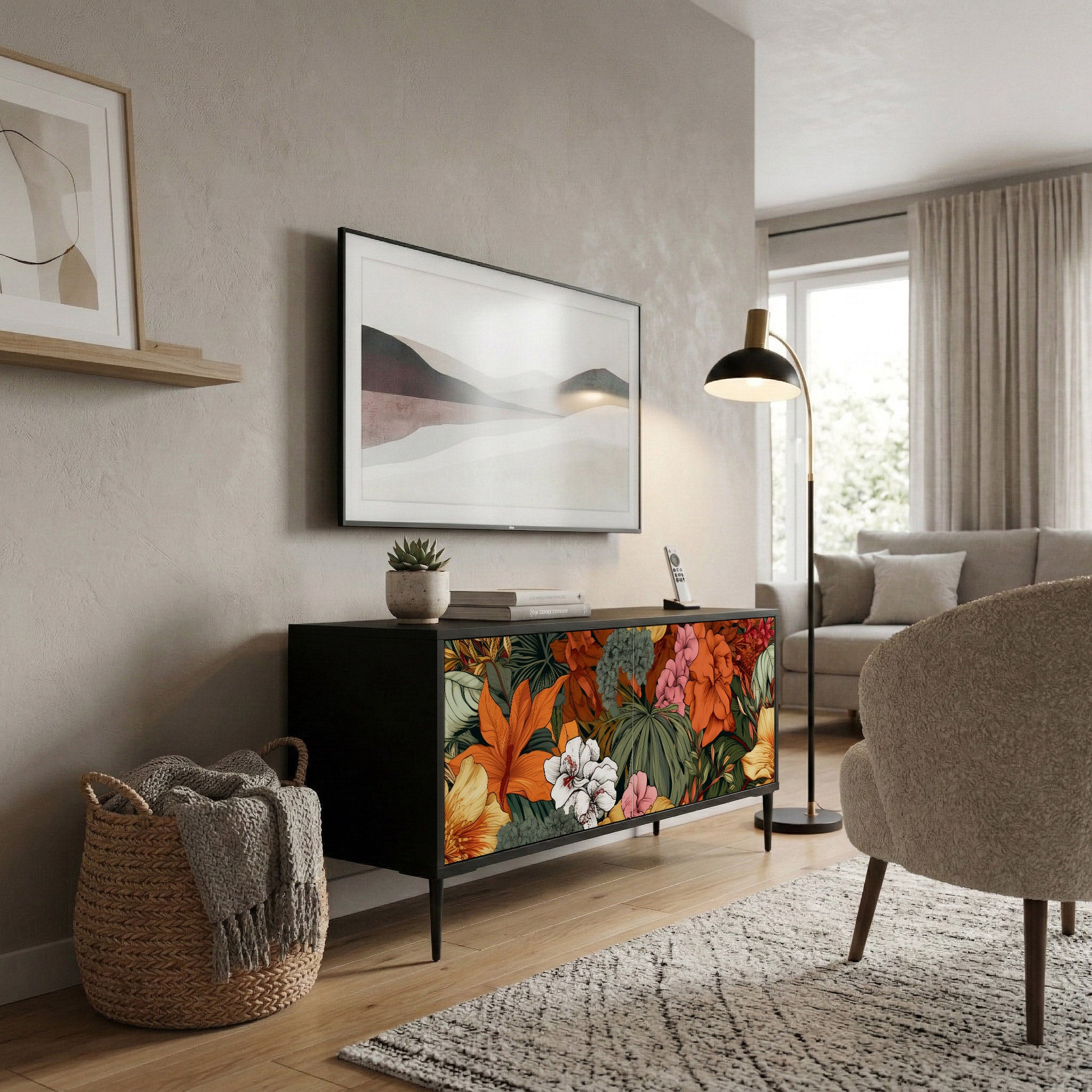 RADIANT FLORA Kompaktní dvoudveřový TV stolek