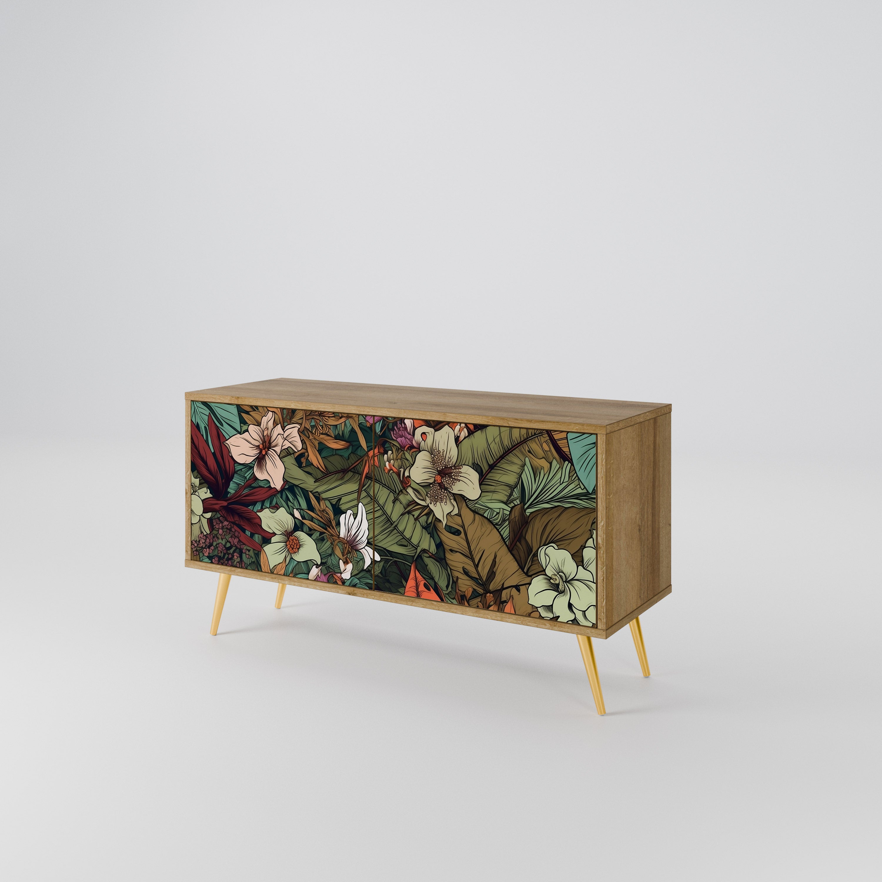 BOTANICAL EMERGENCE Compact 2-Door TV Cabinet