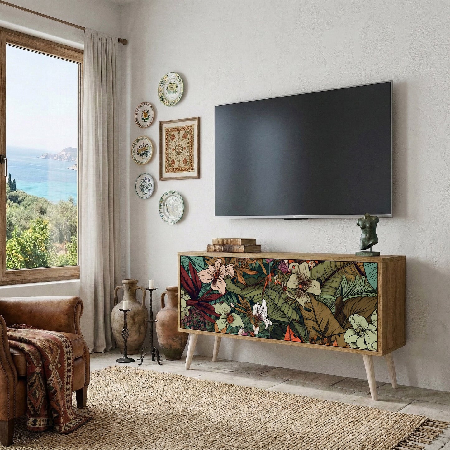 BOTANICAL EMERGENCE Kompaktní dvoudveřový TV stolek