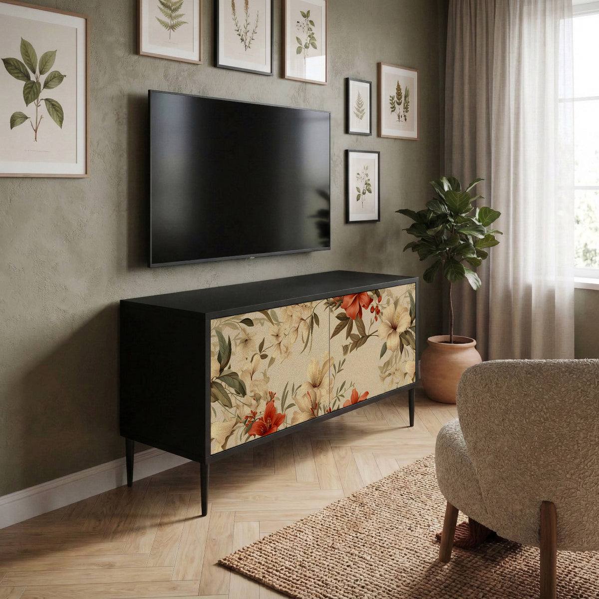 BLOOMING HARMONY Kompaktní dvoudveřový TV stolek