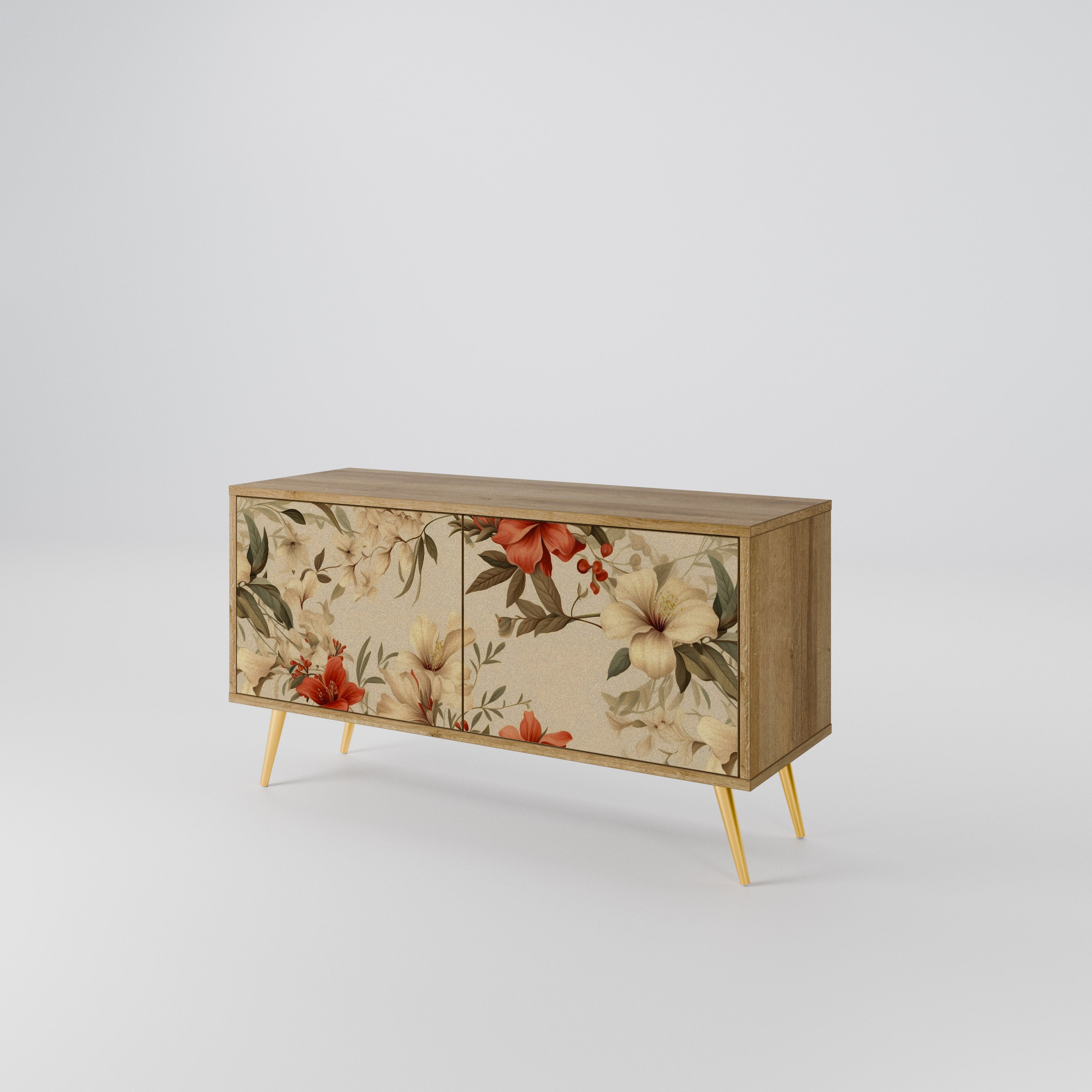 BLOOMING HARMONY Compact 2-Door TV Cabinet