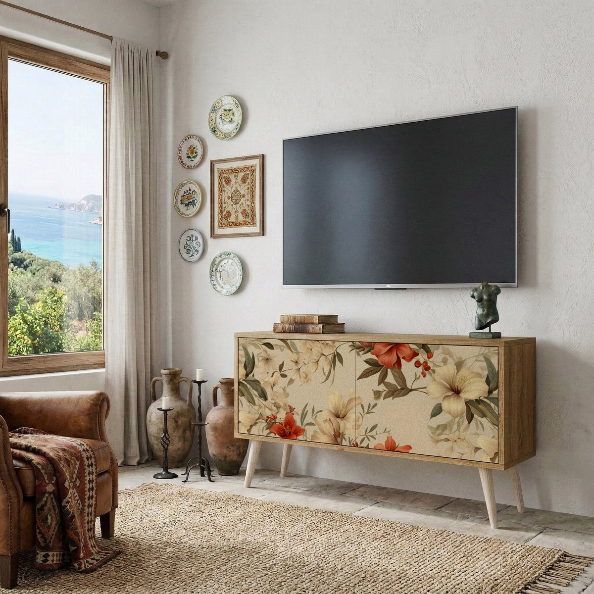 BLOOMING HARMONY Kompaktní dvoudveřový TV stolek
