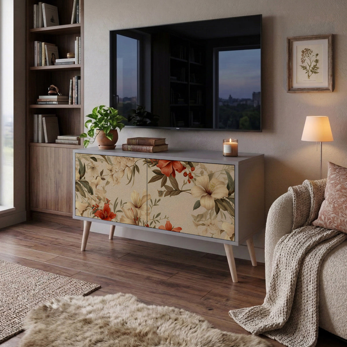 BLOOMING HARMONY Kompaktní dvoudveřový TV stolek