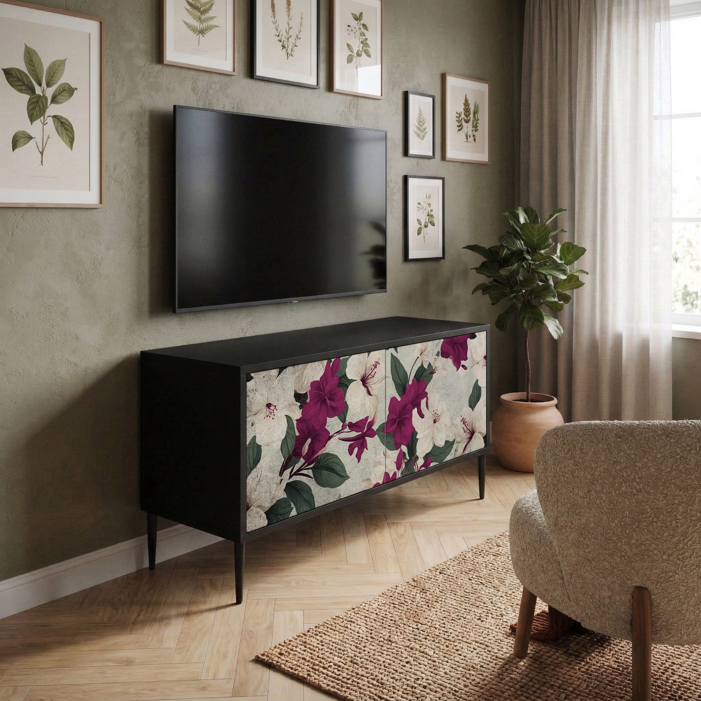 FLOWERET DREAM Kompaktní dvoudveřový TV stolek