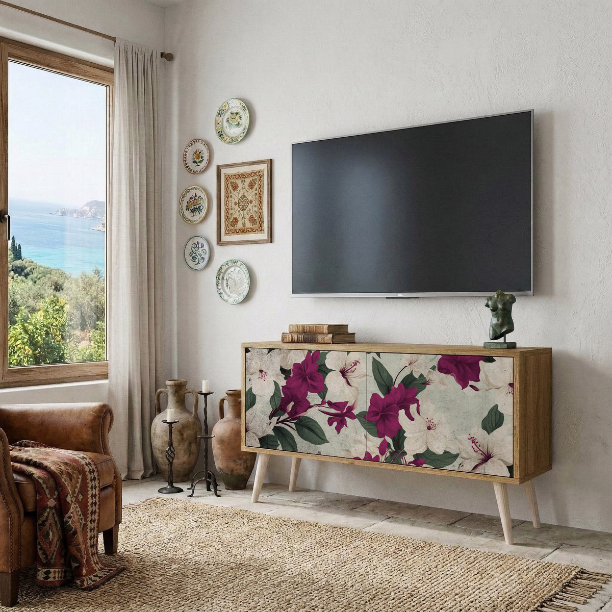 FLOWERET DREAM Kompaktní dvoudveřový TV stolek