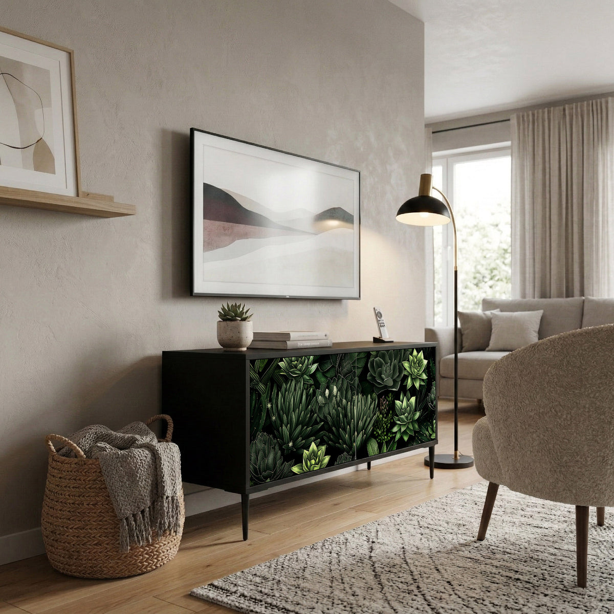 SUCCULENT JUNGLE Kompaktní dvoudveřový TV stolek