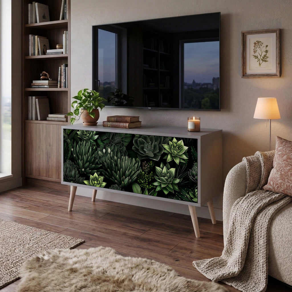 SUCCULENT JUNGLE Kompaktní dvoudveřový TV stolek