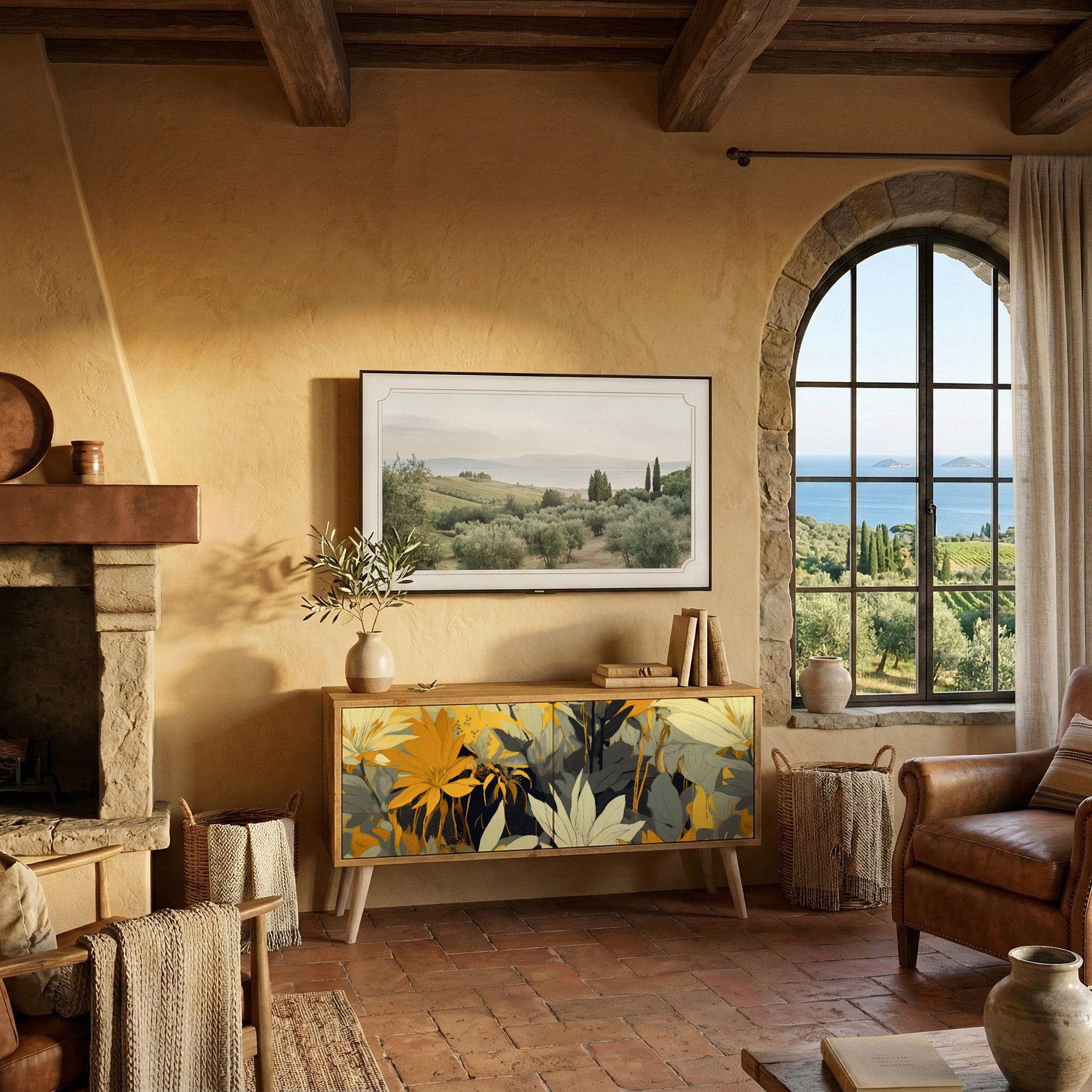 SUNKISSED LILY Kompaktní dvoudveřový TV stolek