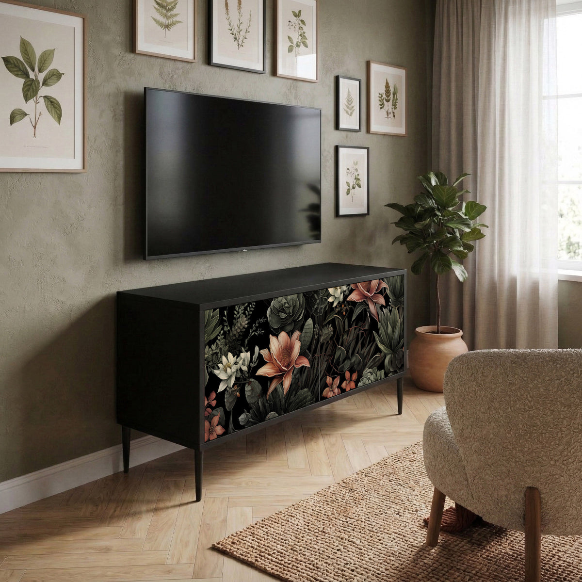 SECRET VERDURE Kompaktní dvoudveřový TV stolek