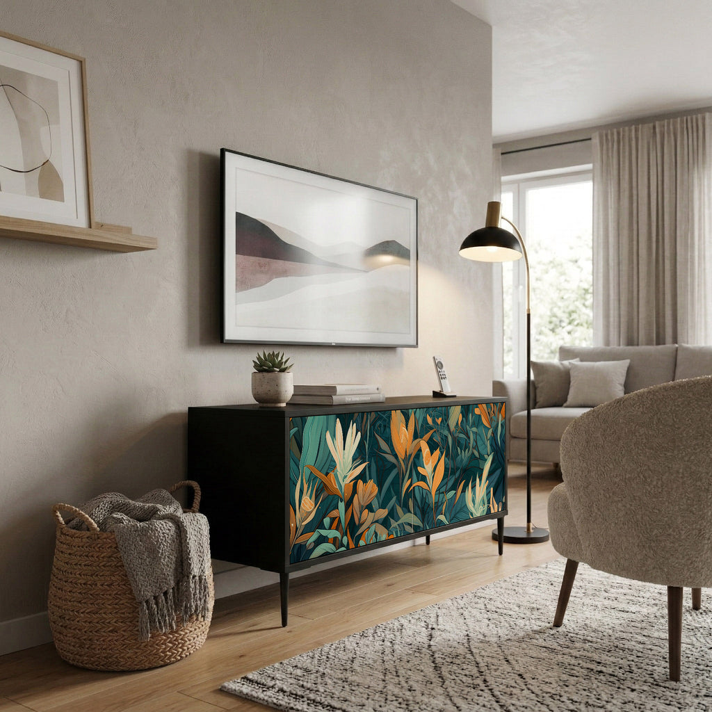 FLORAL SERENITY Kompaktní dvoudveřový TV stolek