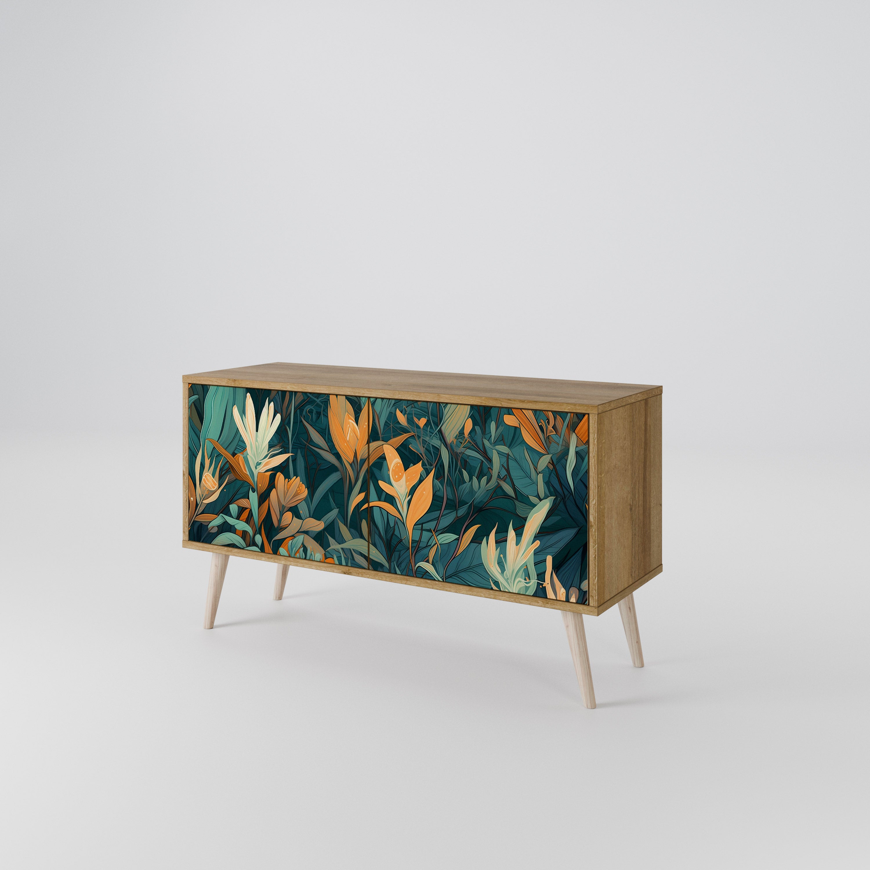 FLORAL SERENITY Compact 2-Door TV Cabinet