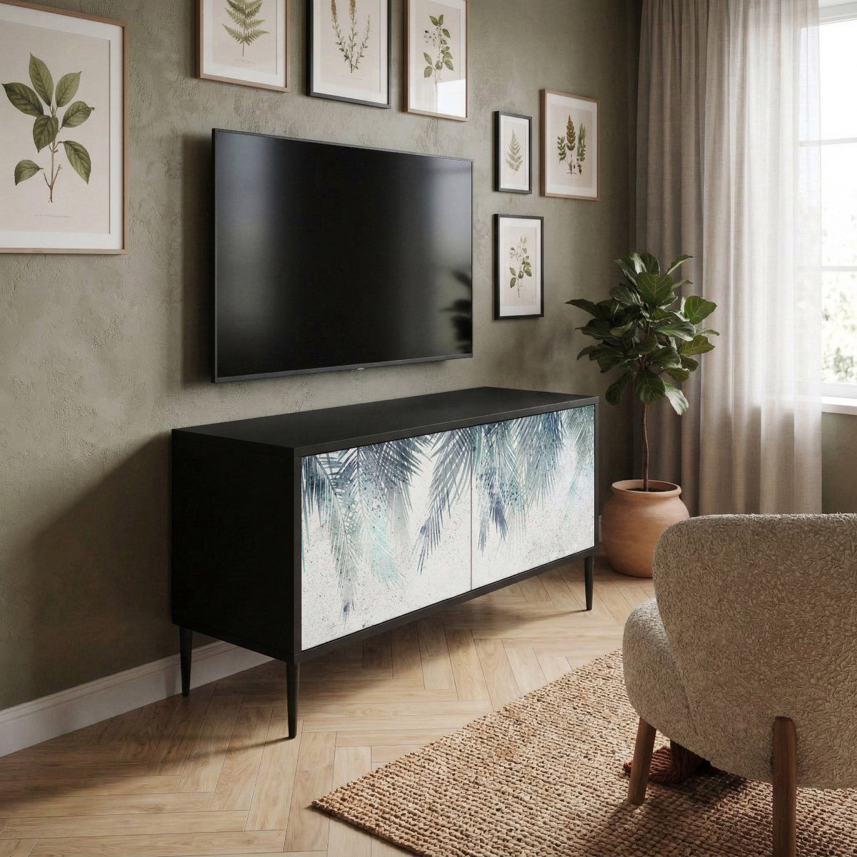 PALM VEIL Kompaktní dvoudveřový TV stolek