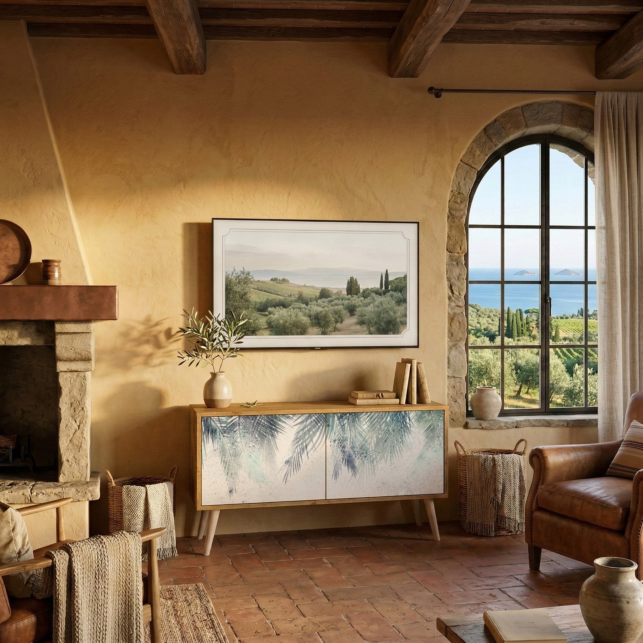 PALM VEIL Kompaktní dvoudveřový TV stolek