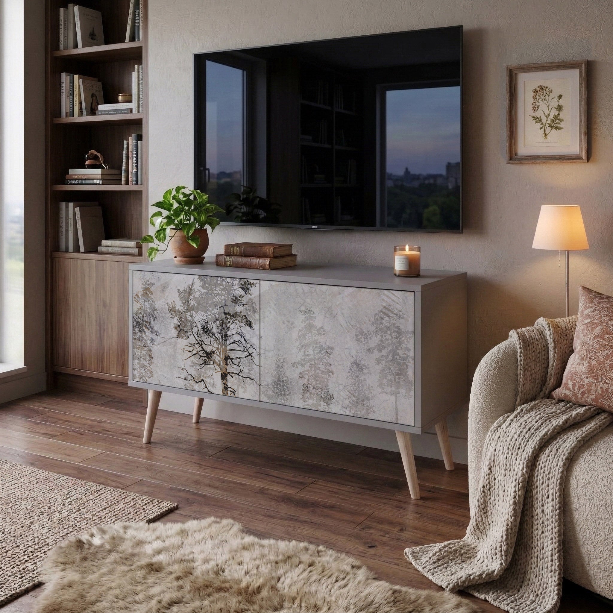 FADE IN THE TREES Kompaktní dvoudveřový TV stolek