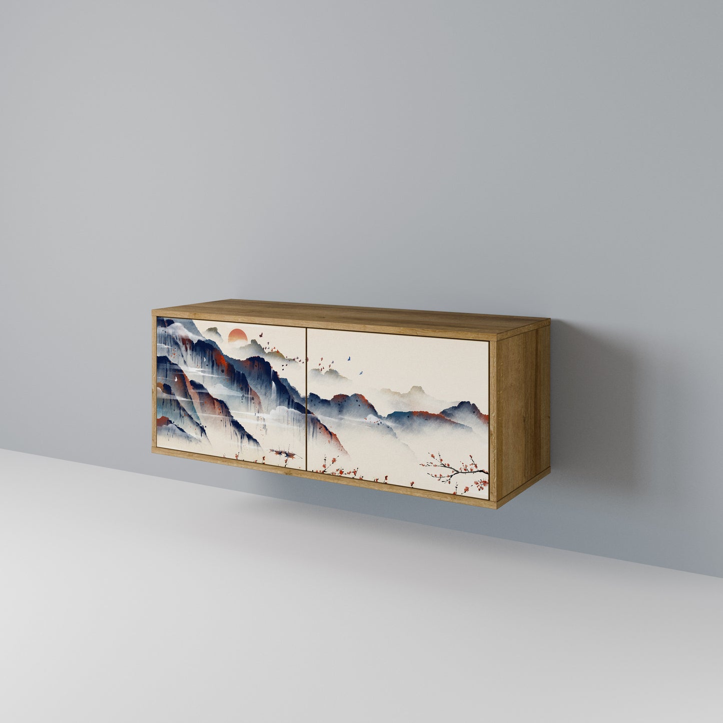 JAPANESE LANDSCAPE Kompaktní dvoudveřový TV stolek