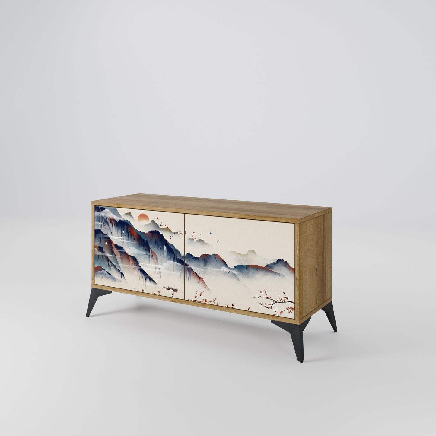 JAPANESE LANDSCAPE Kompaktní dvoudveřový TV stolek