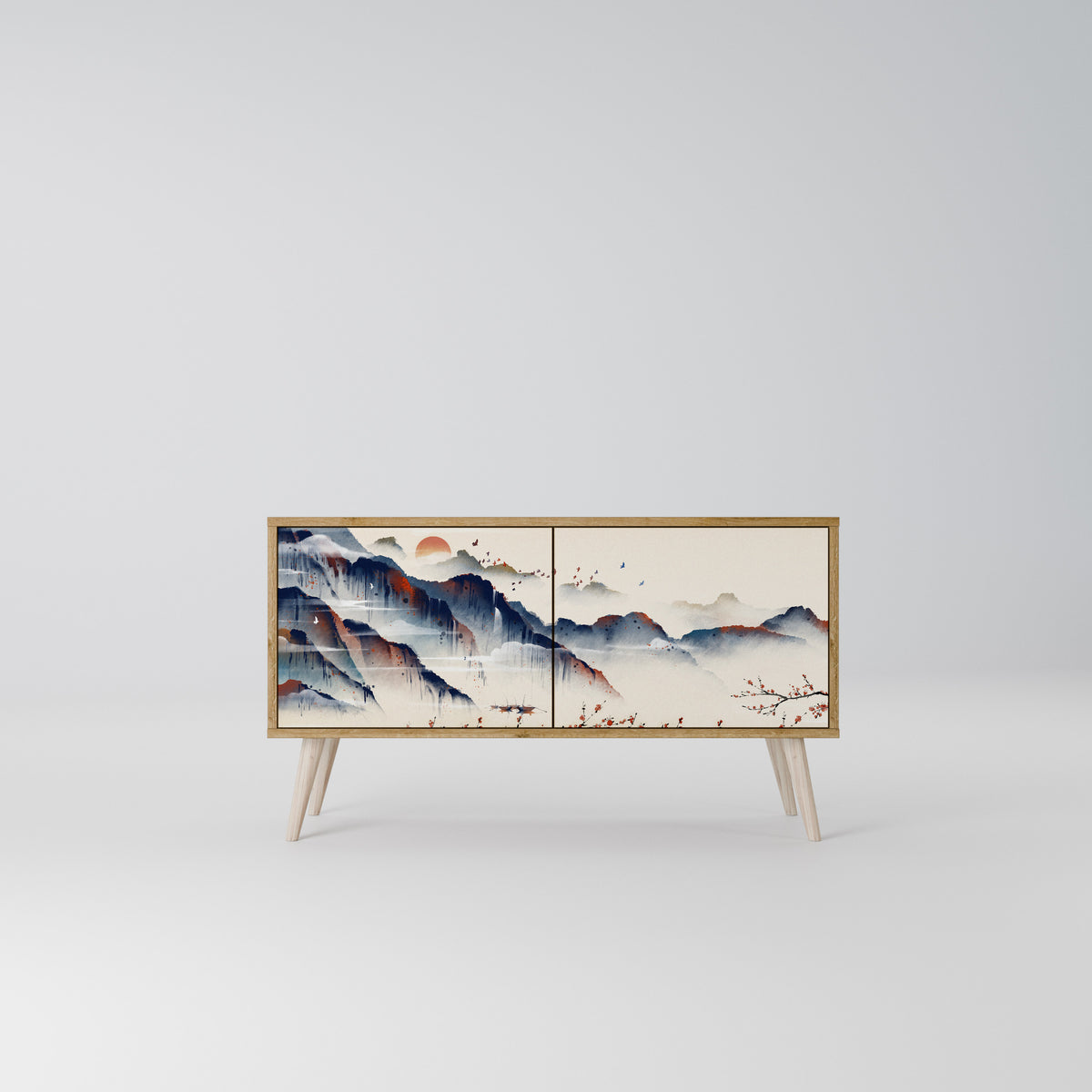 JAPANESE LANDSCAPE Kompaktní dvoudveřový TV stolek