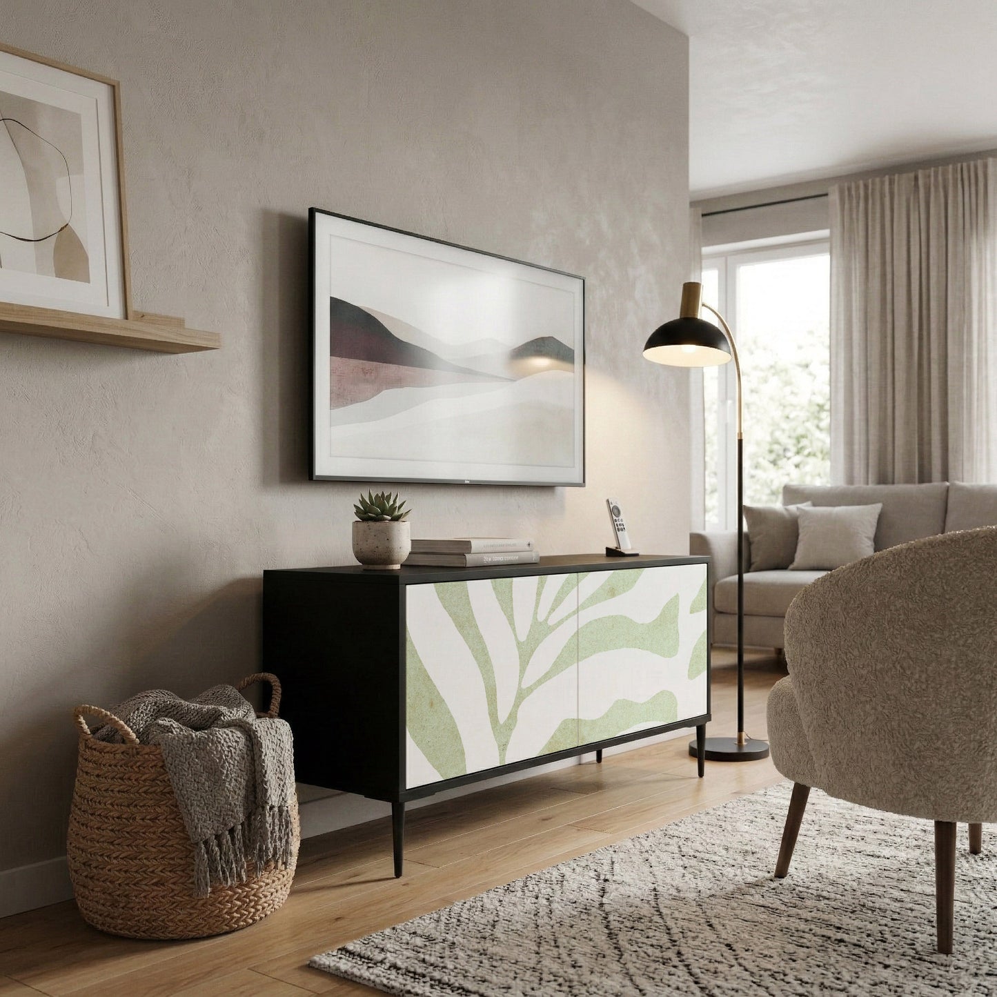 BOTANICAL SPARK Kompaktní dvoudveřový TV stolek