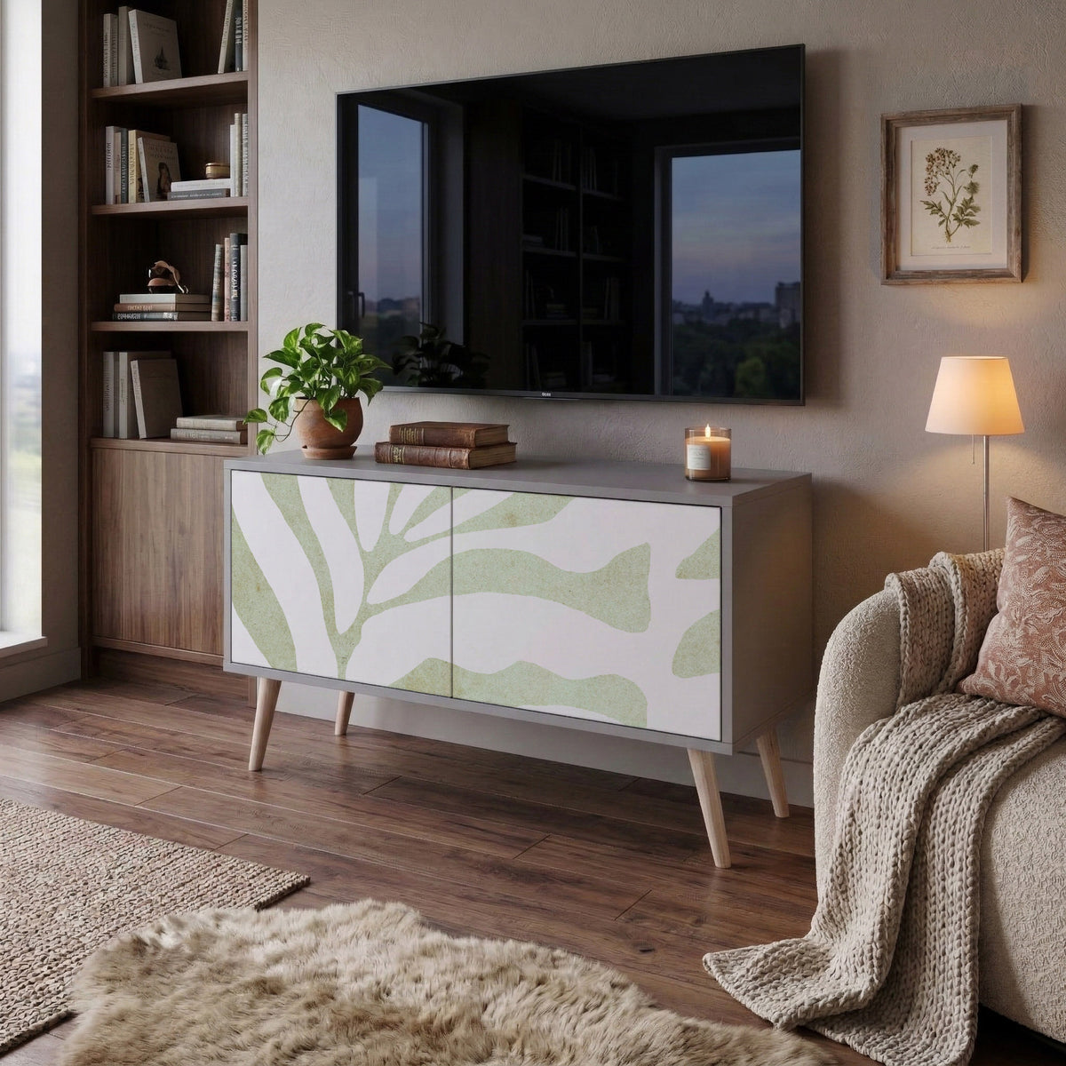 BOTANICAL SPARK Kompaktní dvoudveřový TV stolek