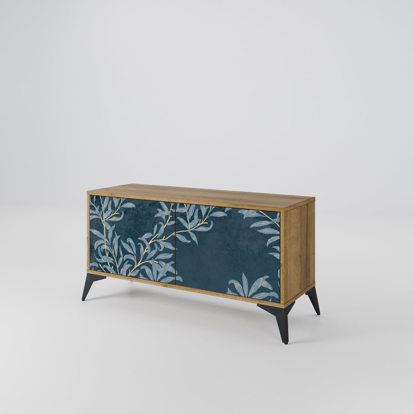 BLUE LEAVES Kompaktní dvoudveřový TV stolek