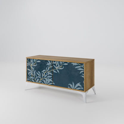 BLUE LEAVES Kompaktní dvoudveřový TV stolek