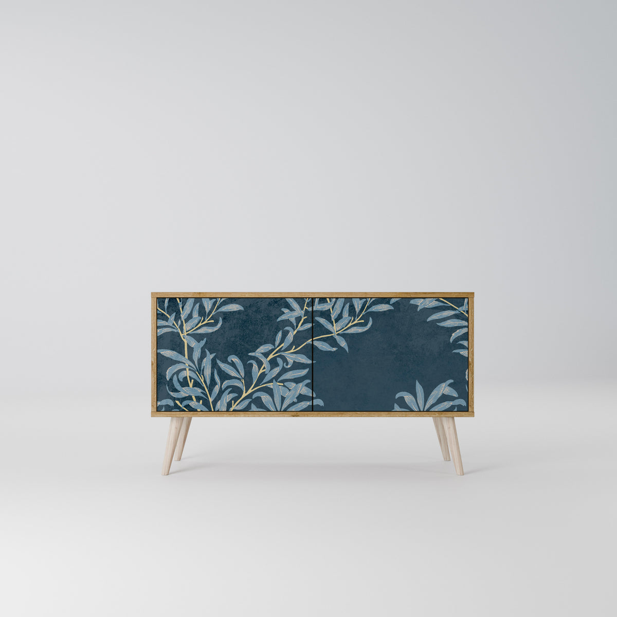 BLUE LEAVES Kompaktní dvoudveřový TV stolek