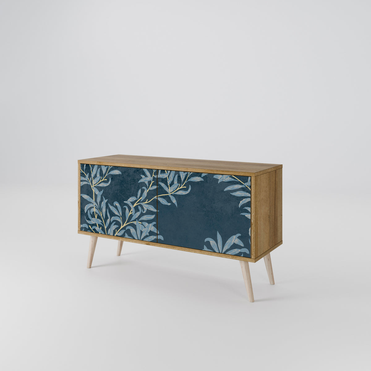 BLUE LEAVES Kompaktní dvoudveřový TV stolek