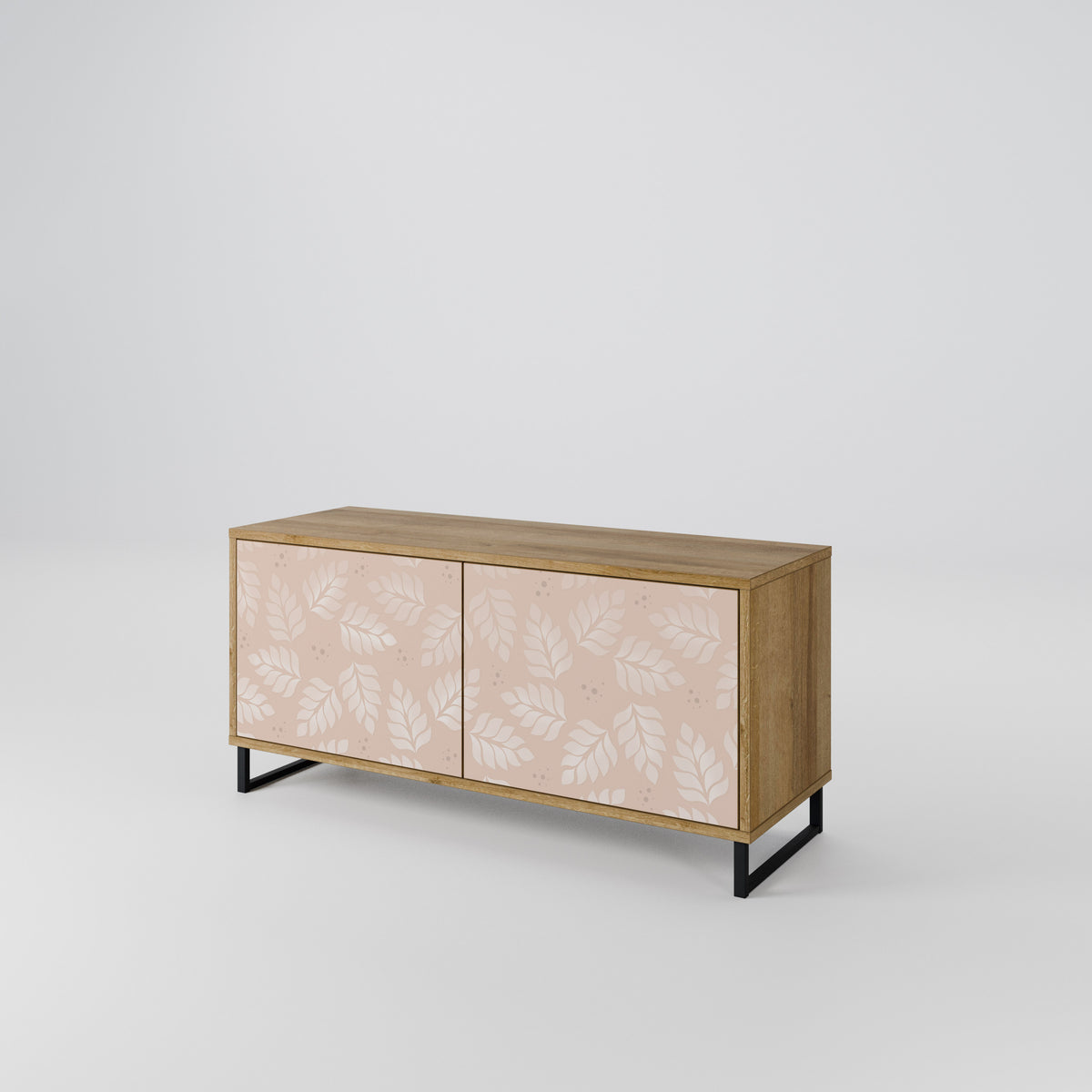 LEAVES ON BEIGE Kompaktní dvoudveřový TV stolek