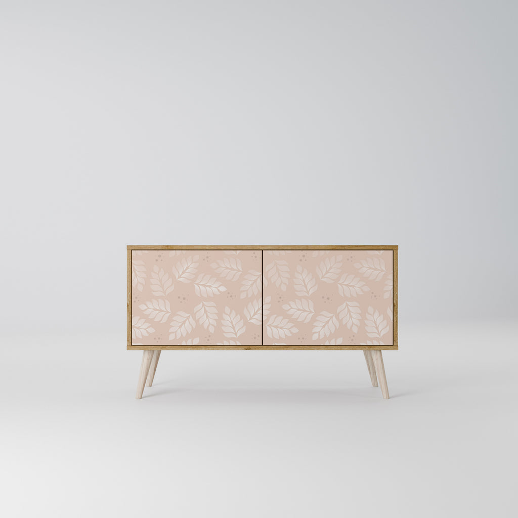 LEAVES ON BEIGE Kompaktní dvoudveřový TV stolek