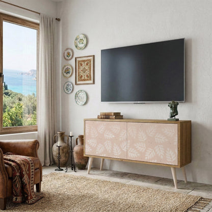 LEAVES ON BEIGE Kompaktní dvoudveřový TV stolek