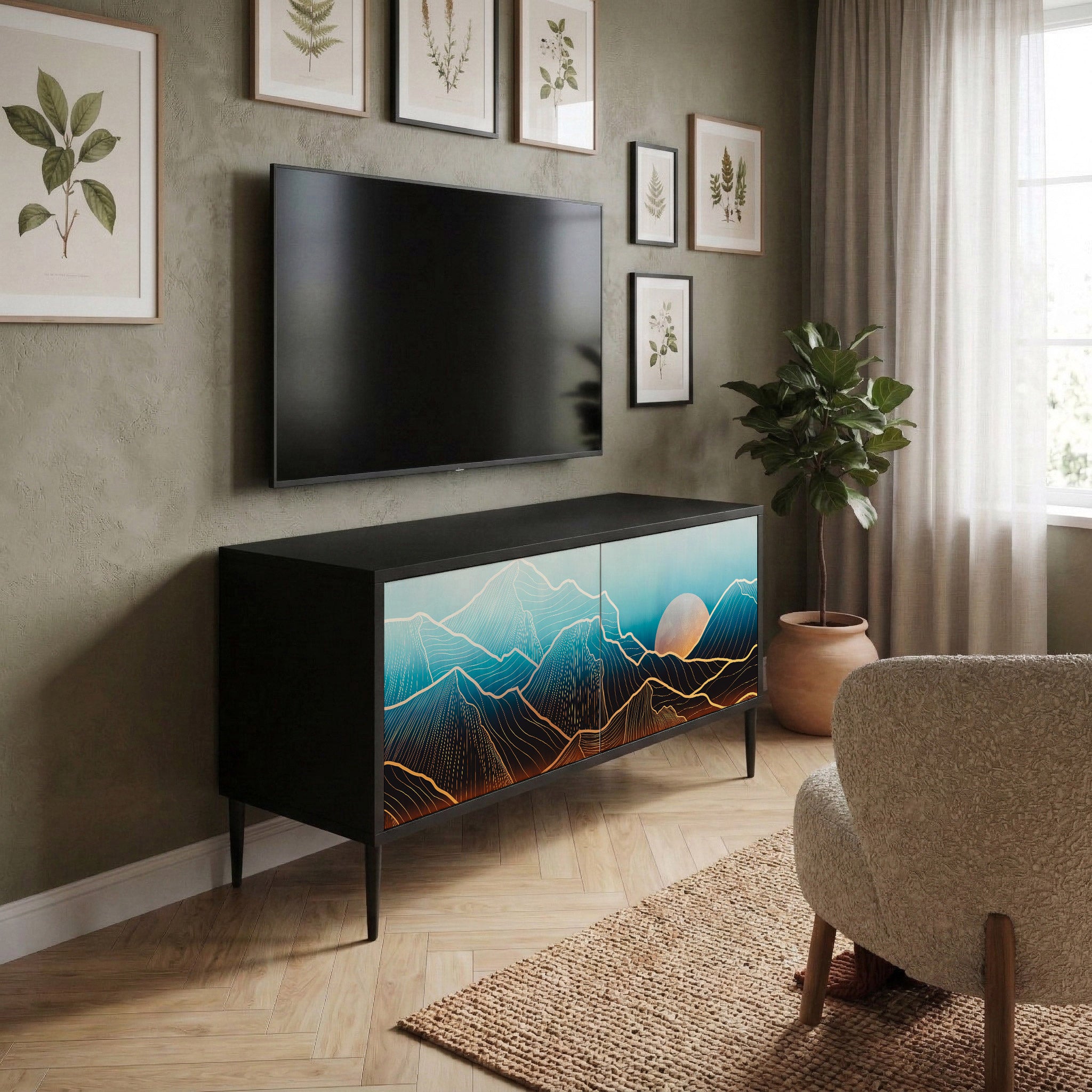 LUNAR SECRETS Kompaktní dvoudveřový TV stolek