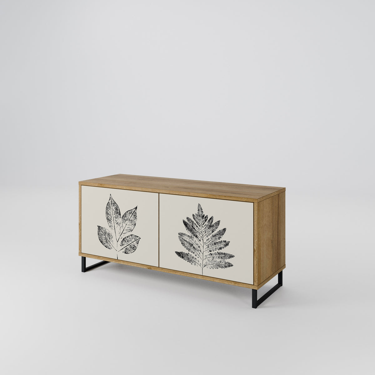LEAFY STAMPS Kompaktní dvoudveřový TV stolek