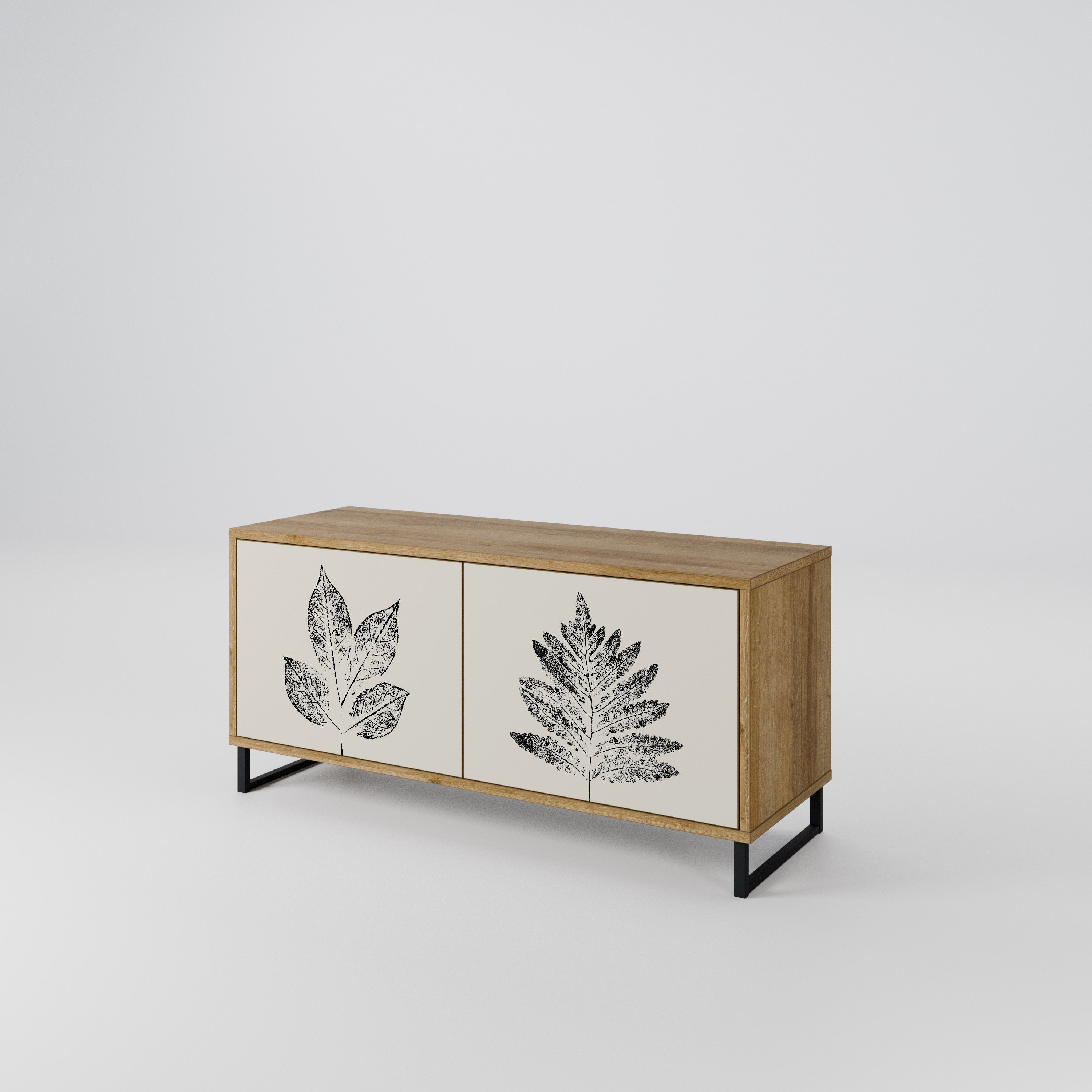 LEAFY STAMPS Compact 2-Door TV Cabinet