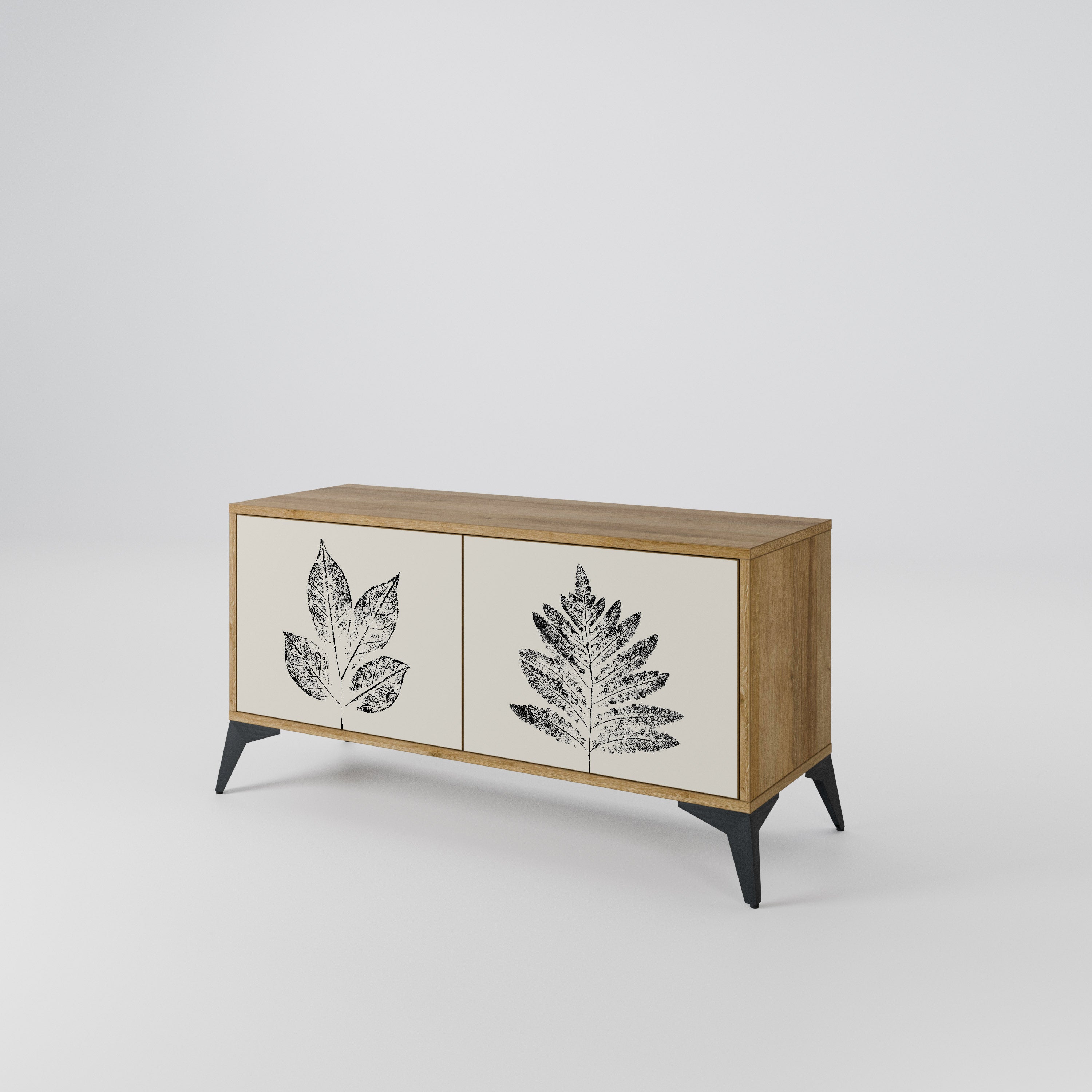 LEAFY STAMPS Compact 2-Door TV Cabinet
