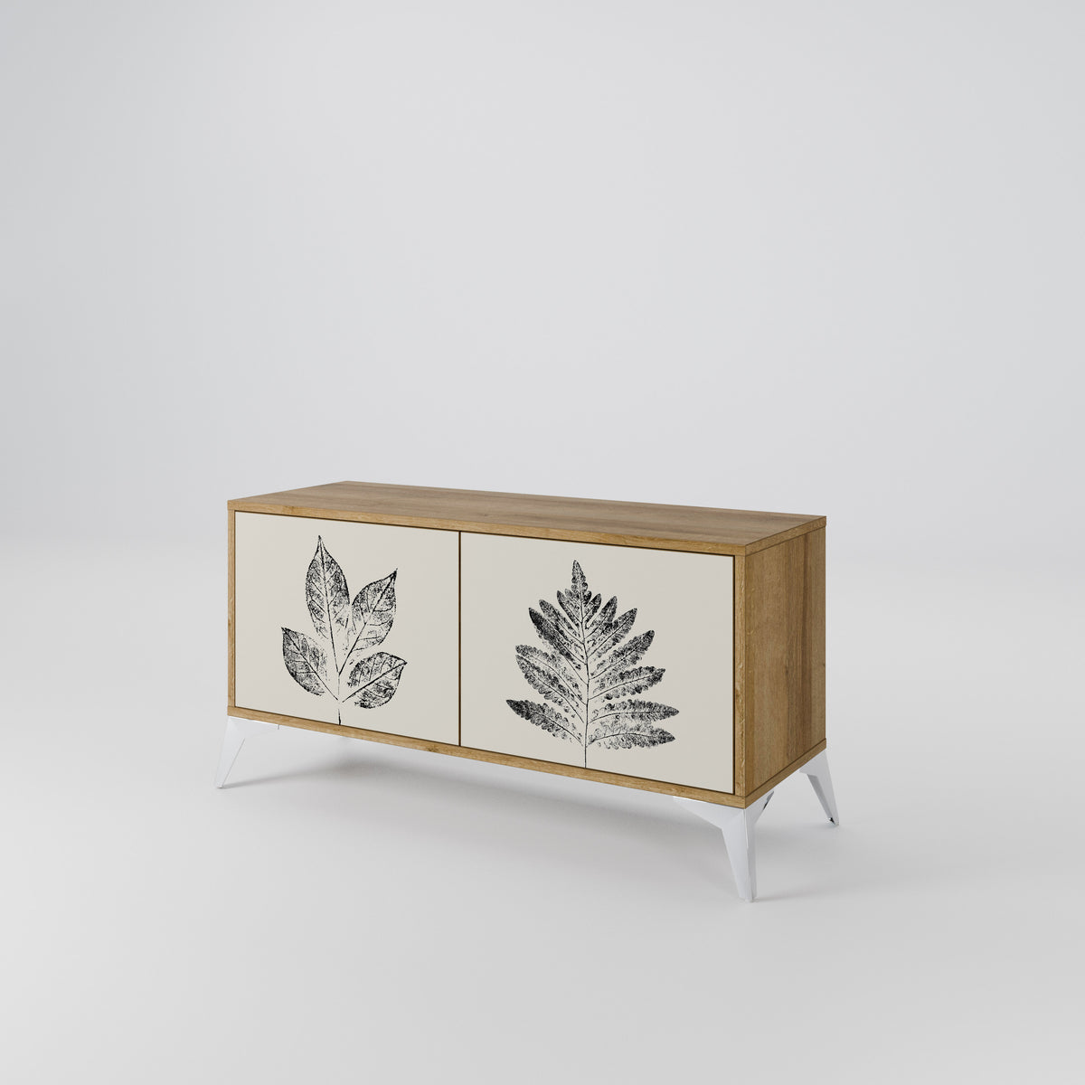LEAFY STAMPS Kompaktní dvoudveřový TV stolek