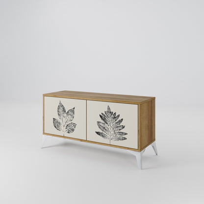 LEAFY STAMPS Kompaktní dvoudveřový TV stolek
