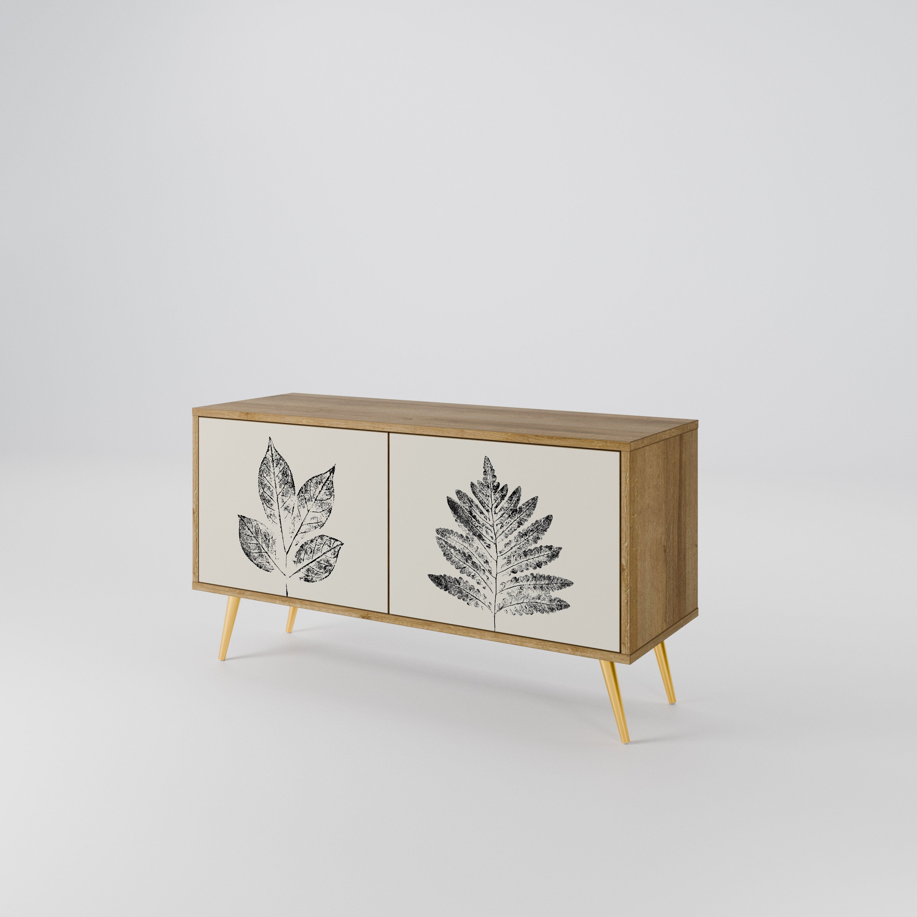 LEAFY STAMPS Compact 2-Door TV Cabinet