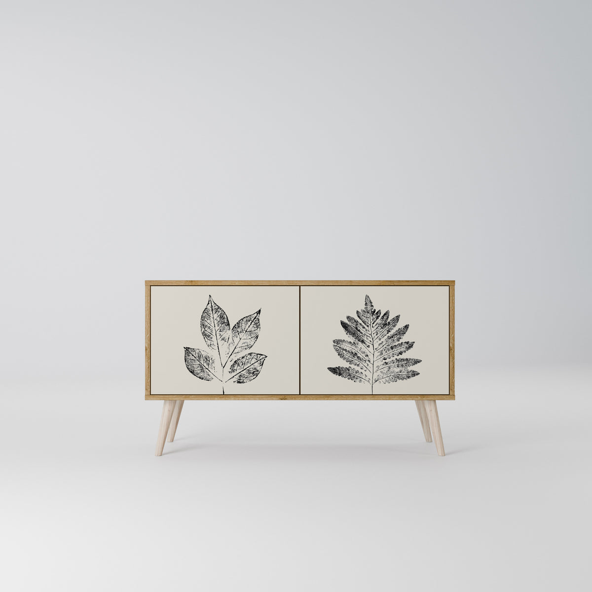 LEAFY STAMPS Kompaktní dvoudveřový TV stolek